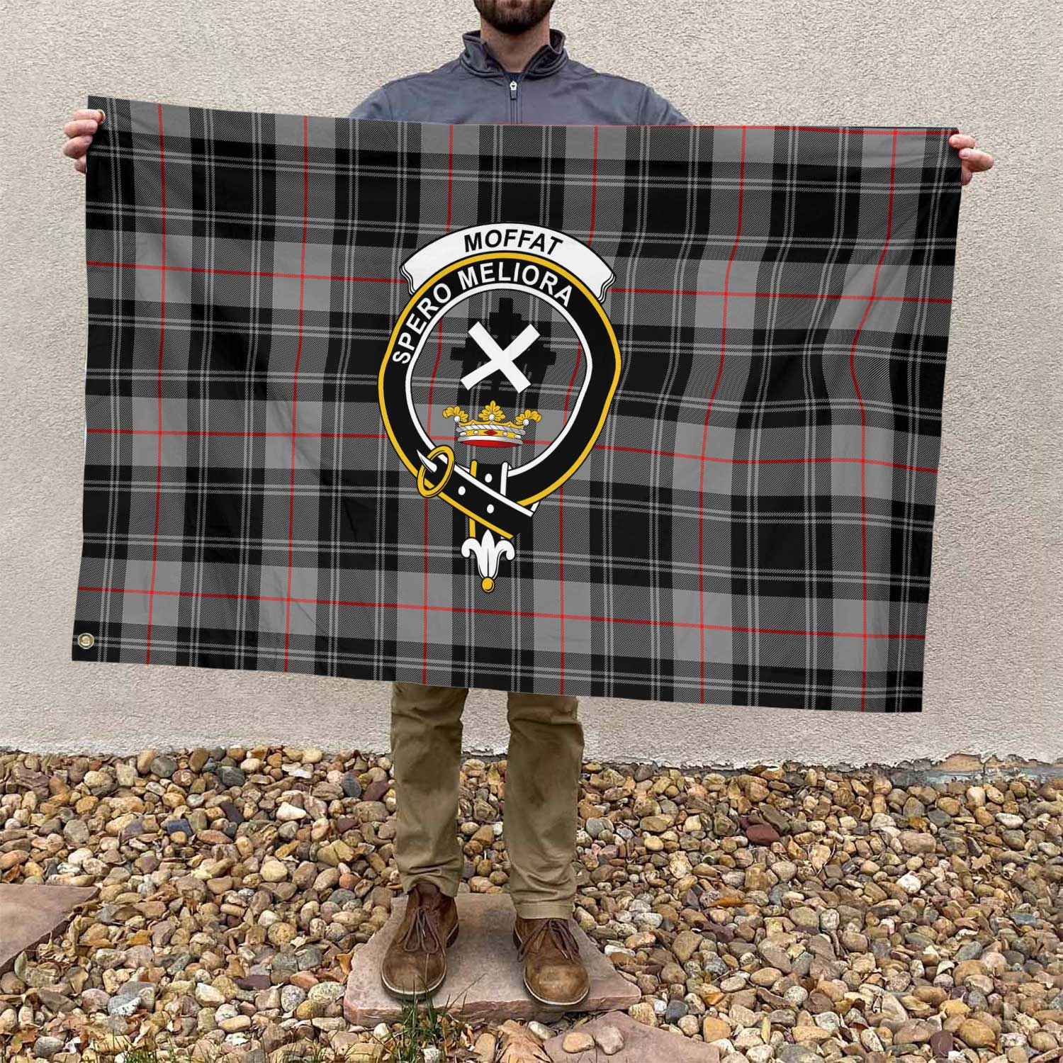 Clan Moffat Tartan Flag 1 Crest And Plaid Basic Style Tartan House Flag Crest And Plaid Basic Style