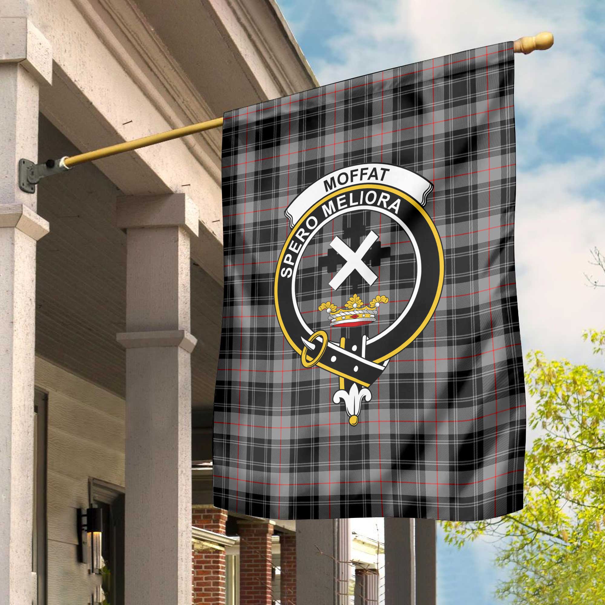 Clan Moffat Tartan Garden Flag Crest And Plaid Basic Style