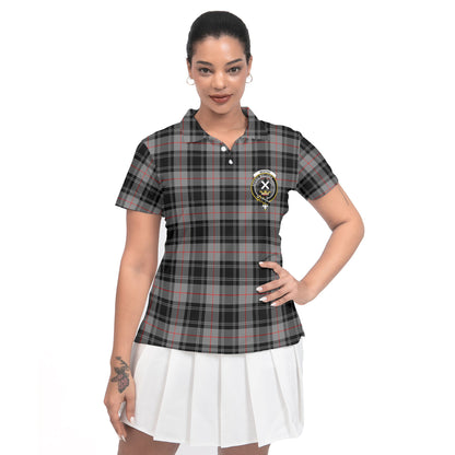 Clan Moffat Tartan Women Polo Shirt Crest And Plaid Basic Style