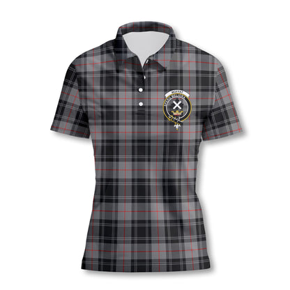 Clan Moffat Tartan Women Polo Shirt Crest And Plaid Basic Style