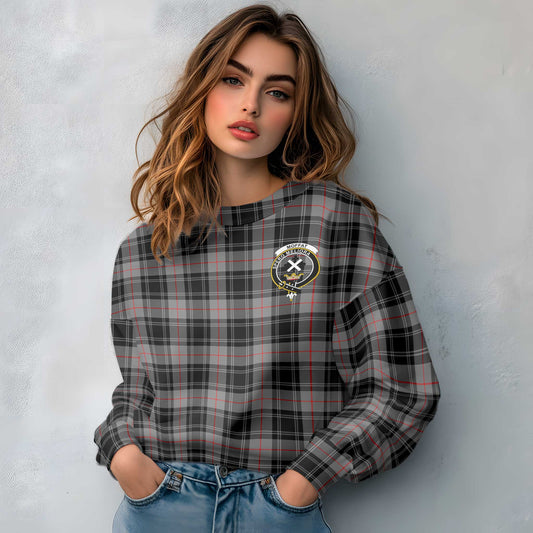 Clan Moffat Tartan Women Sweatshirt Crest And Plaid Basic Style