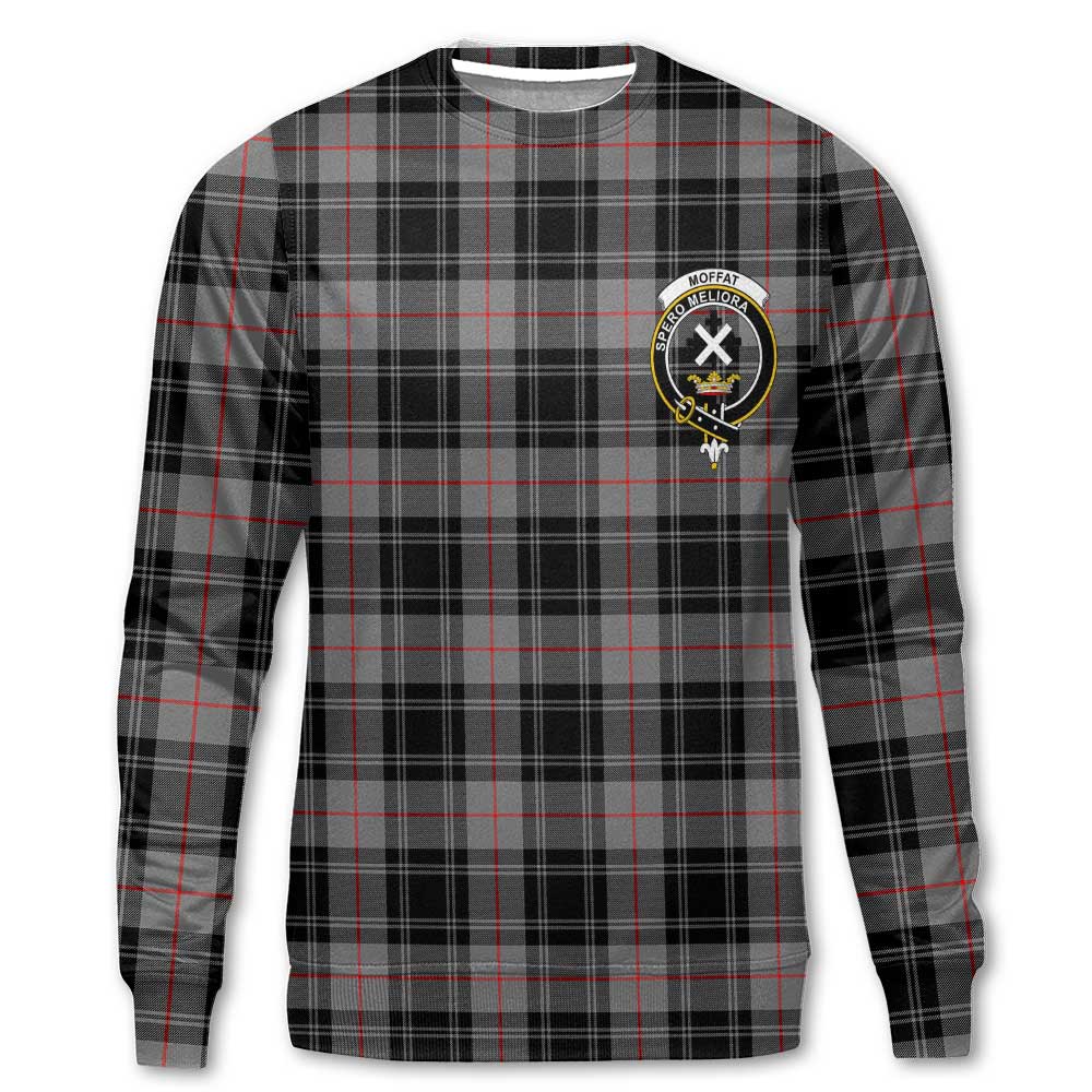 Clan Moffat Tartan Women Sweatshirt Crest And Plaid Basic Style