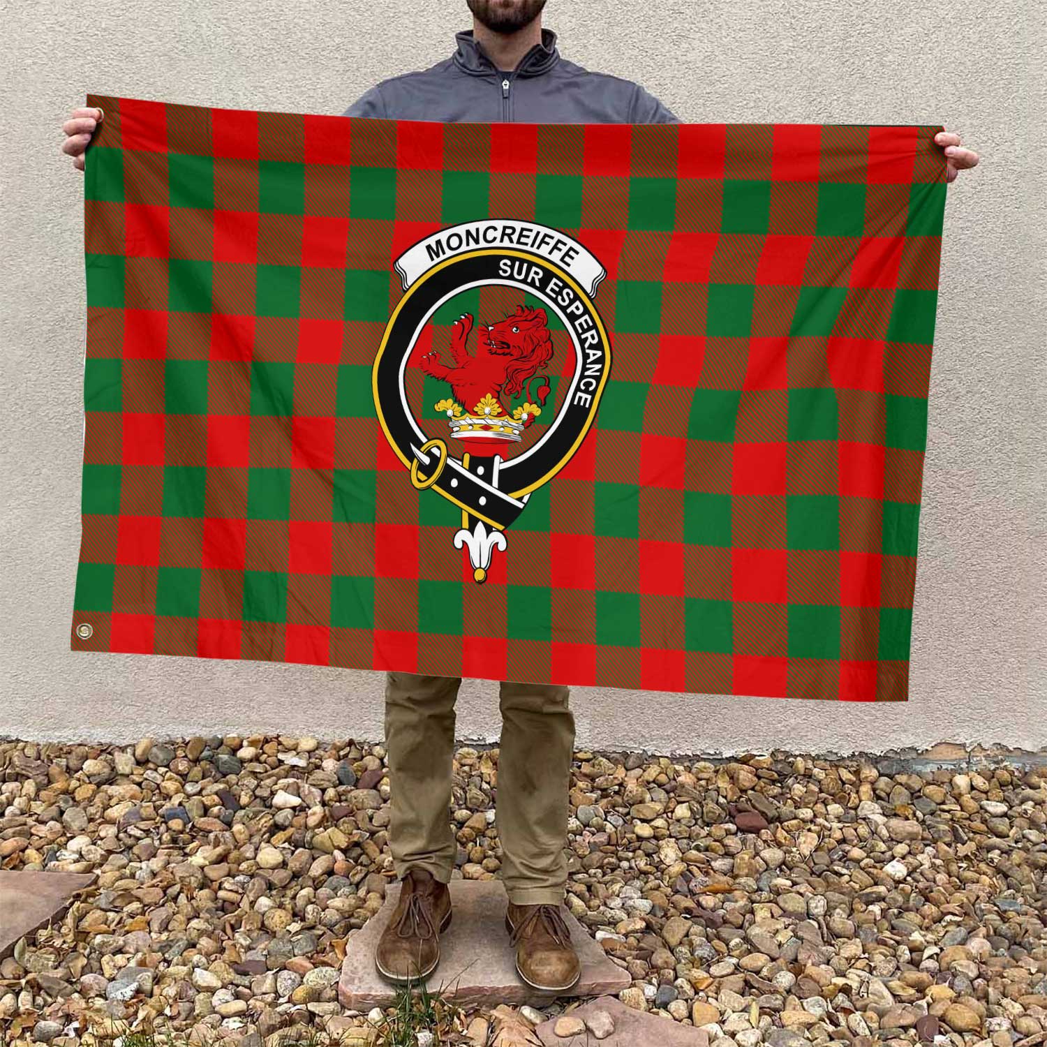 Clan Moncreiffe Tartan Flag Crest And Plaid Basic Style
