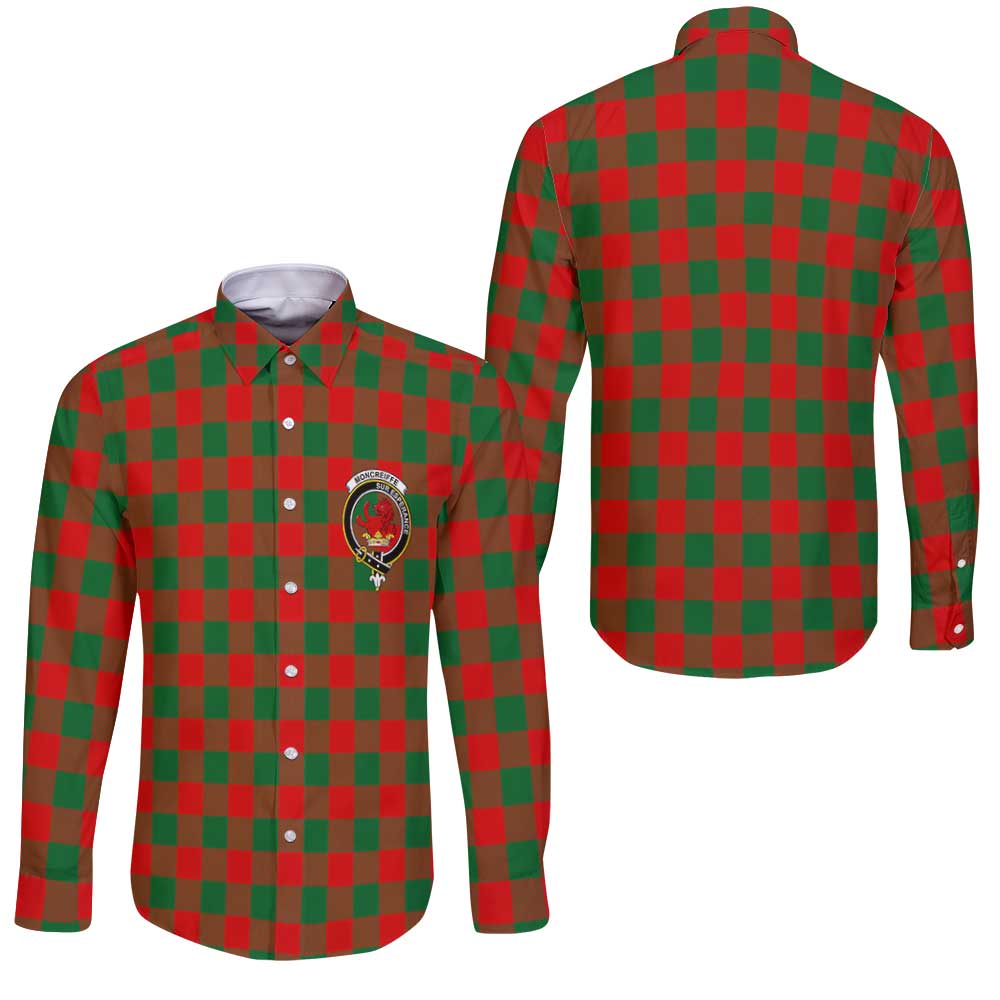 Clan Moncreiffe Tartan Long Sleeve Button Shirt Crest And Plaid Basic Style