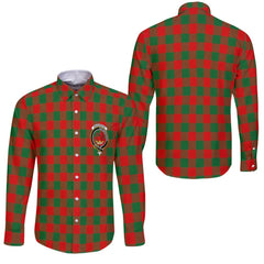 Clan Moncreiffe Tartan Long Sleeve Button Shirt Crest And Plaid Basic Style