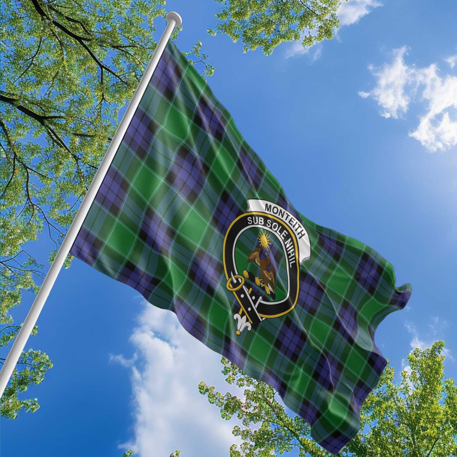 Clan Monteith Tartan Flag 1 Crest And Plaid Basic Style Tartan House Flag Crest And Plaid Basic Style