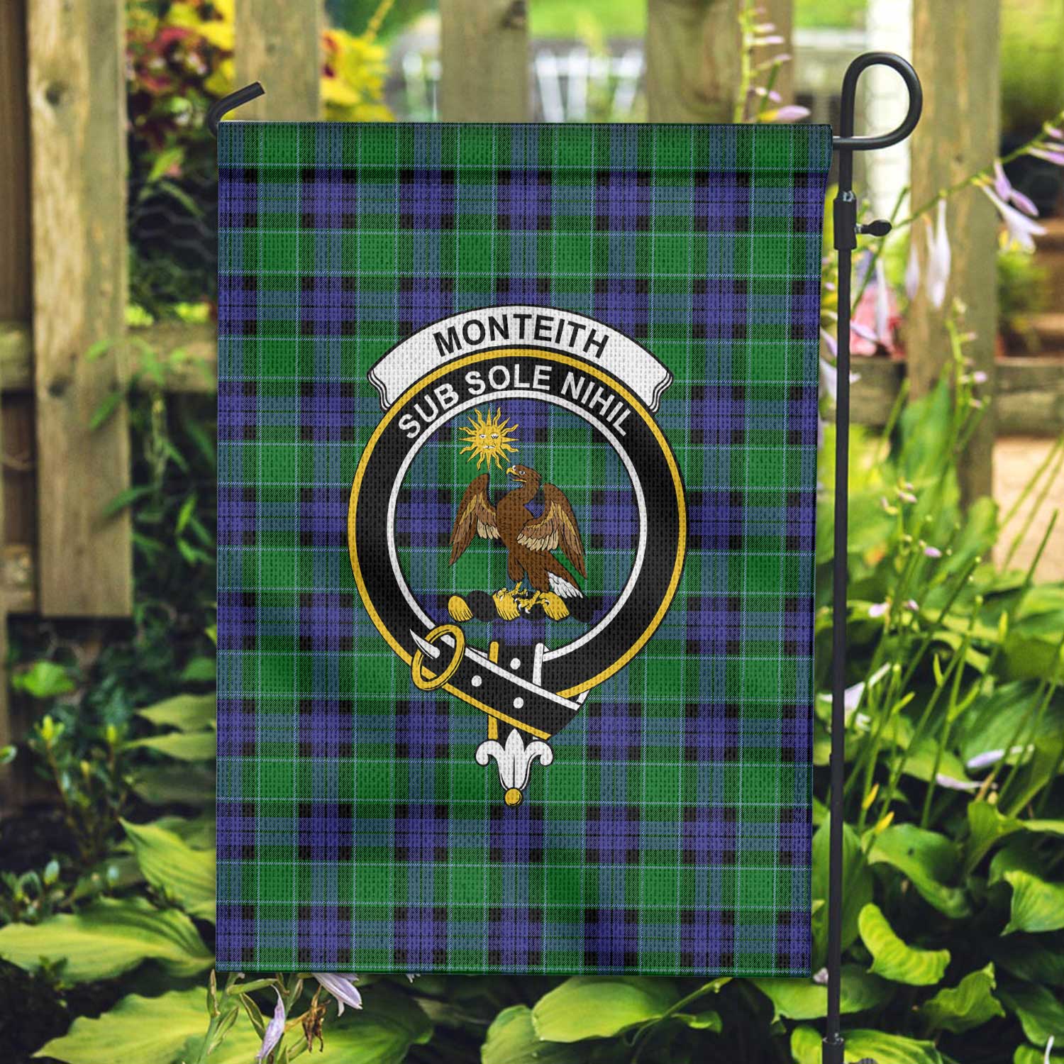 Clan Monteith Tartan Garden Flag Crest And Plaid Basic Style
