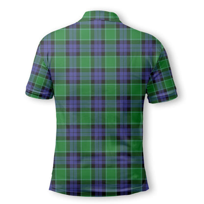 Clan Monteith Tartan Golf Tartan Men Polo Shirt Crest And Plaid Basic Style