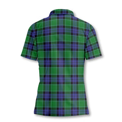 Clan Monteith Tartan Women Polo Shirt Crest And Plaid Basic Style