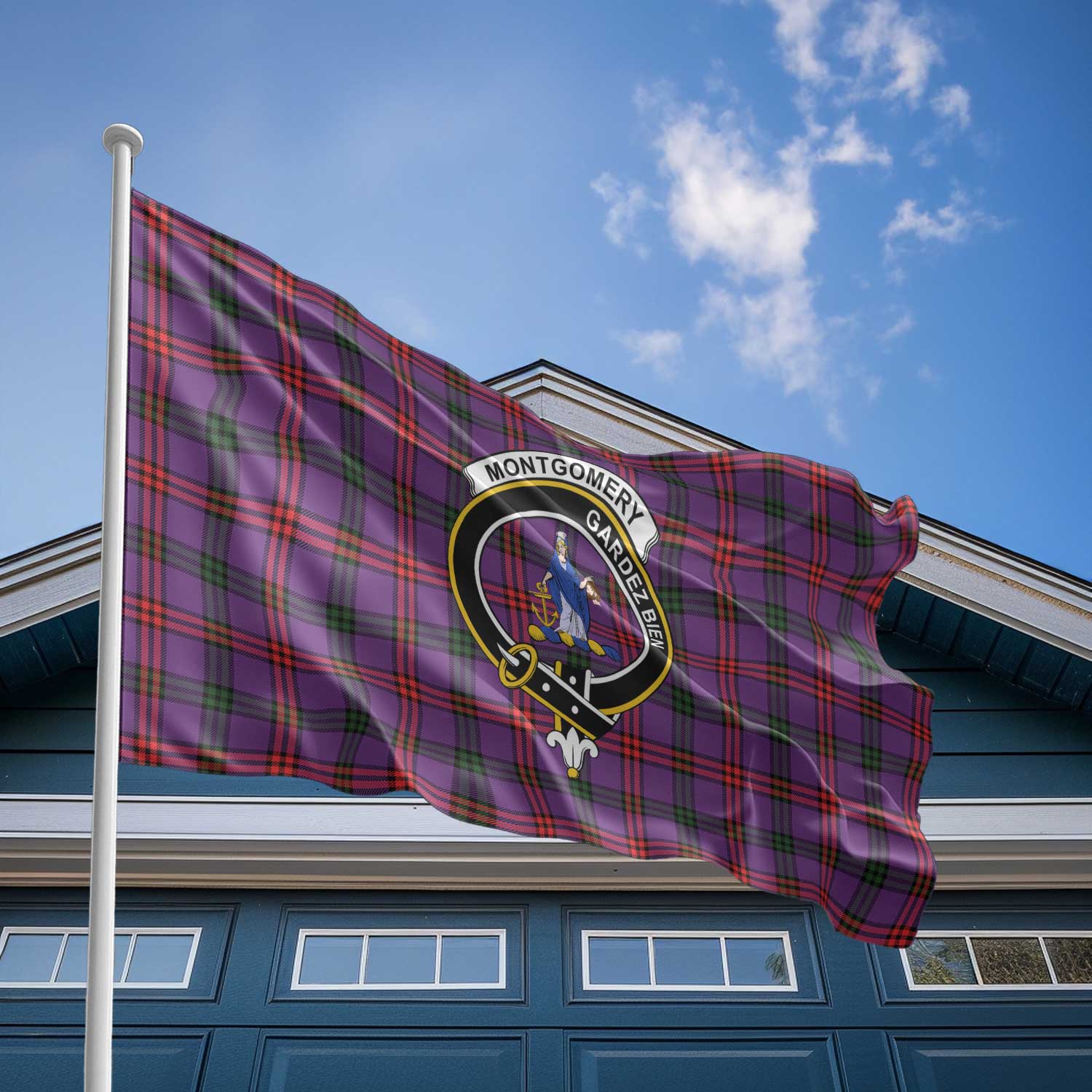 Clan Montgomery Tartan Flag Crest And Plaid Basic Style