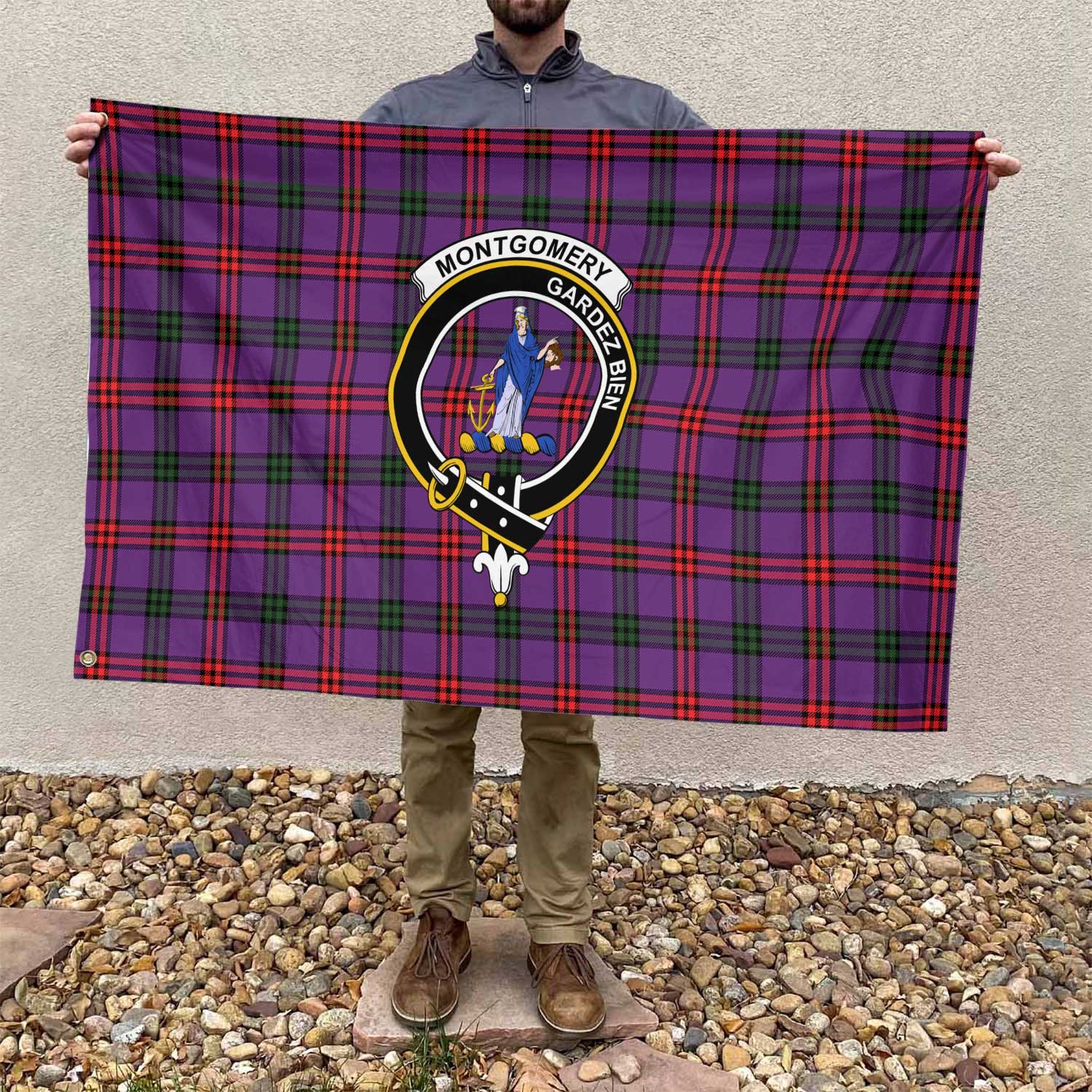 Clan Montgomery Tartan Flag Crest And Plaid Basic Style