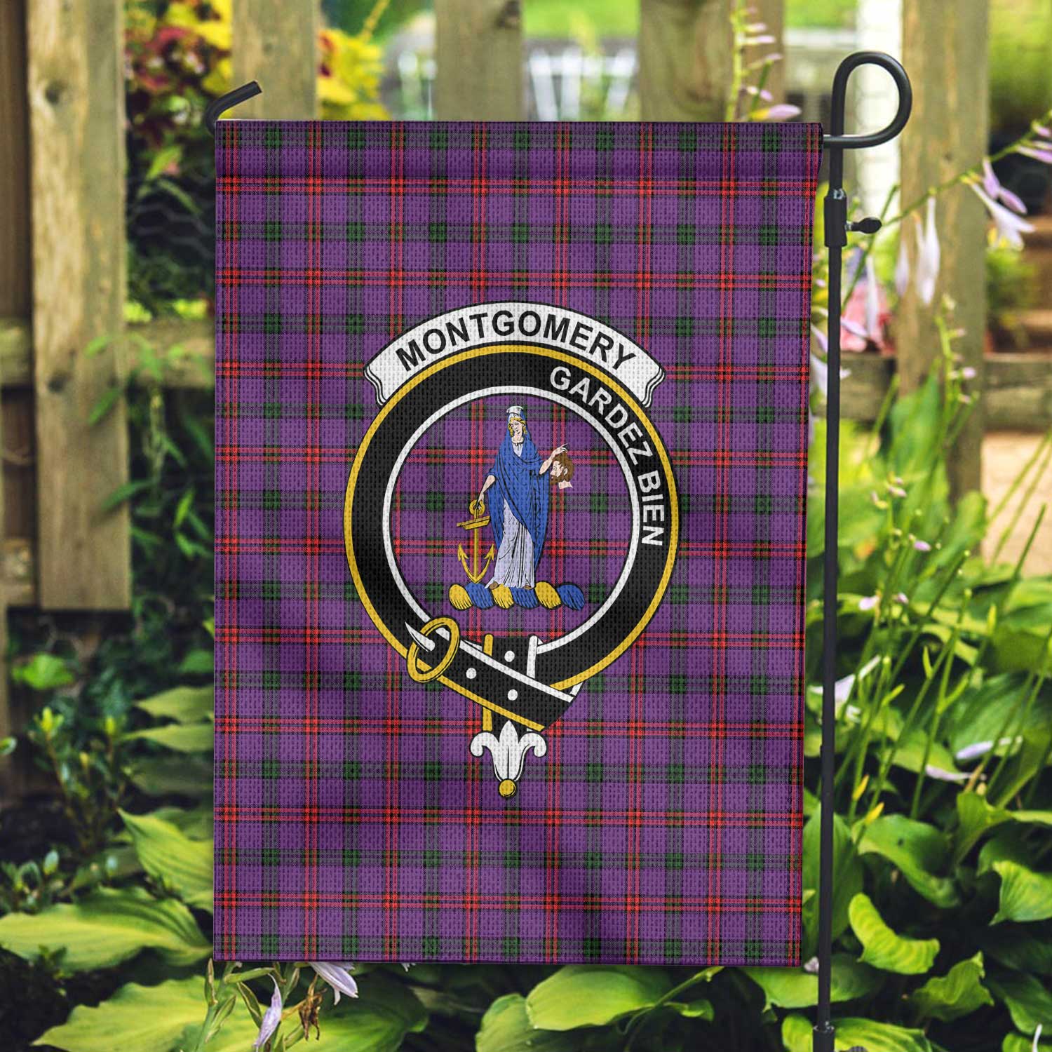 Clan Montgomery Tartan Garden Flag Crest And Plaid Basic Style
