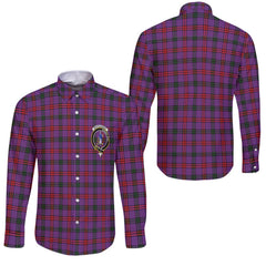 Clan Montgomery Tartan Long Sleeve Button Shirt Crest And Plaid Basic Style