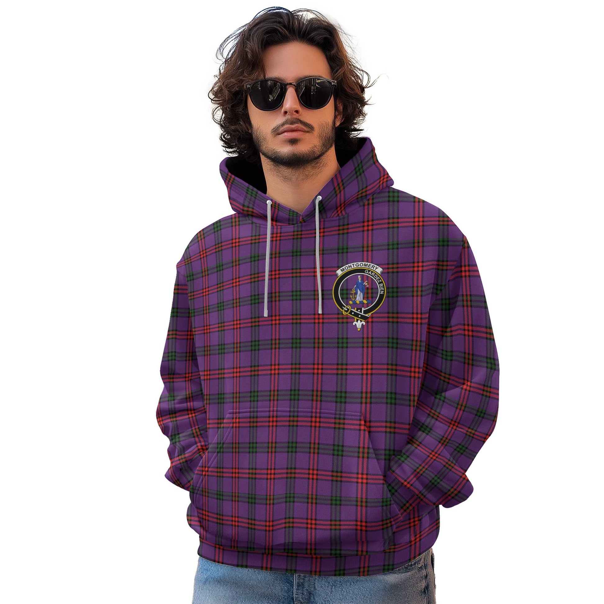 Clan Montgomery Tartan Men Hoodie Crest And Plaid Basic Style