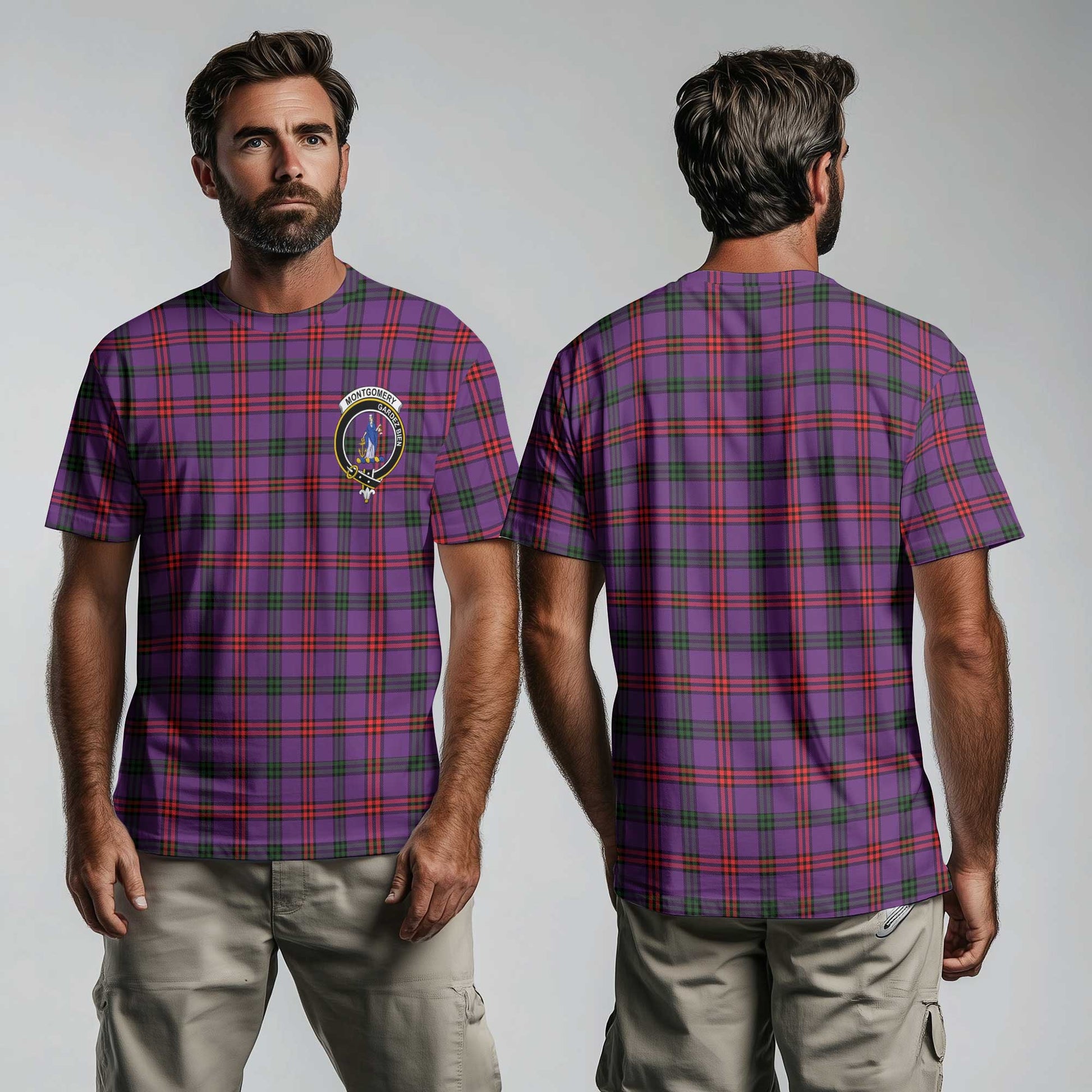 Clan Montgomery Tartan Men T Shirt Crest And Plaid Basic Style