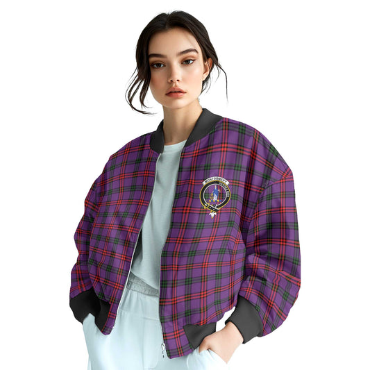 Clan Montgomery Tartan Women Bomber Jacket Crest And Plaid Basic Style