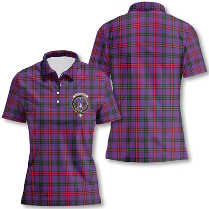 Clan Montgomery Tartan Women Polo Shirt Crest And Plaid Basic Style