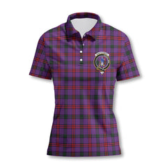 Clan Montgomery Tartan Women Polo Shirt Crest And Plaid Basic Style