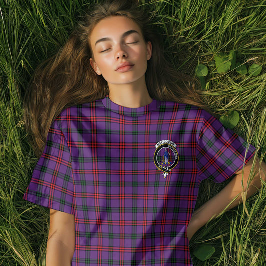 Clan Montgomery Tartan Women T Shirt Crest And Plaid Basic Style