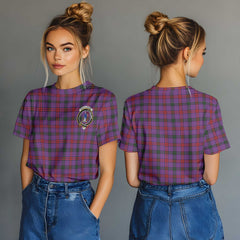Clan Montgomery Tartan Women T Shirt Crest And Plaid Basic Style