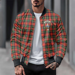 Clan Monypenny Tartan Men Bomber Jacket Crest And Plaid Basic Style