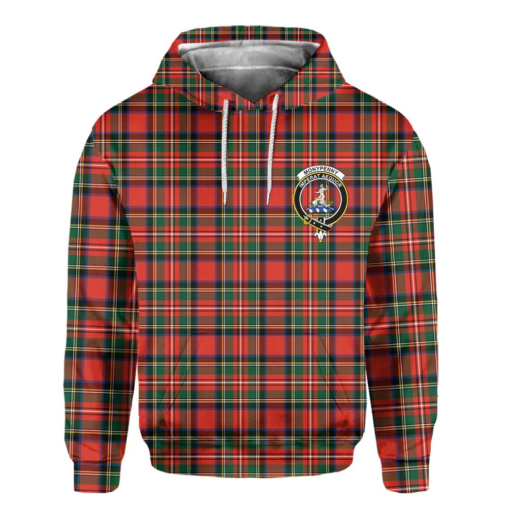 Clan Monypenny Tartan Men Hoodie Crest And Plaid Basic Style