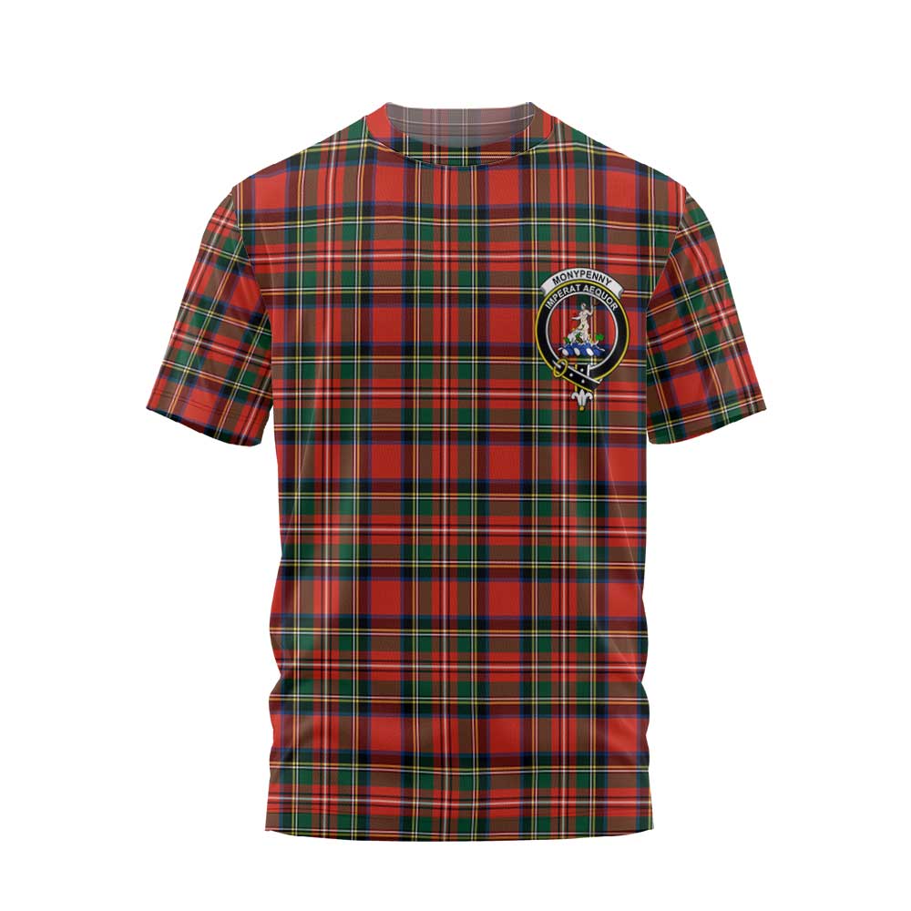 Clan Monypenny Tartan Men T Shirt Crest And Plaid Basic Style