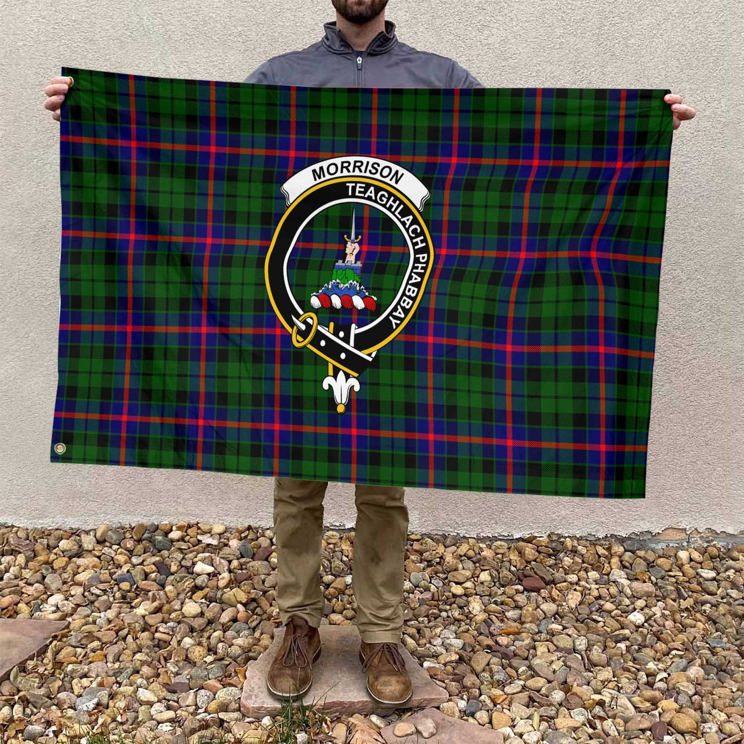 Clan Morrison Tartan Flag 1 Crest And Plaid Basic Style Tartan House Flag Crest And Plaid Basic Style