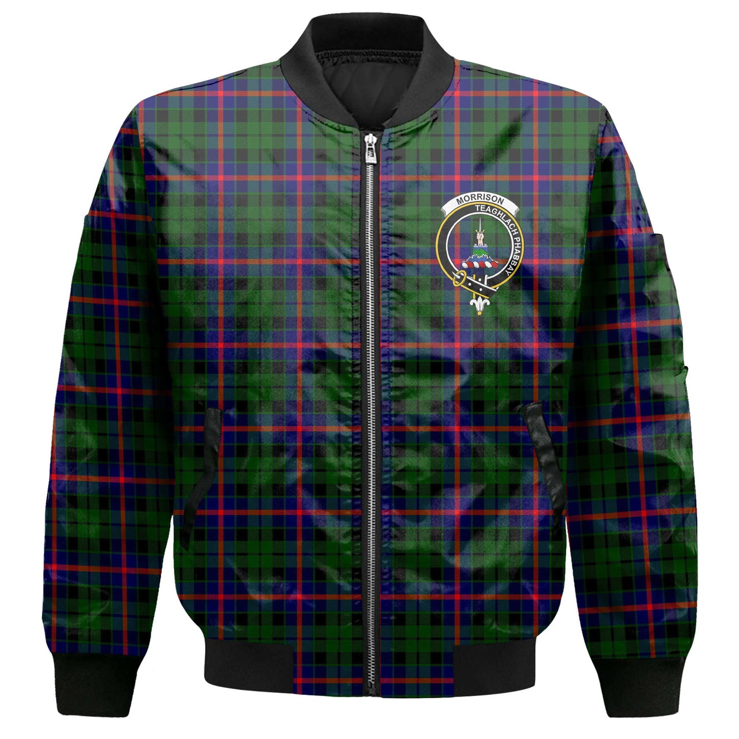 Clan Morrison Tartan Men Bomber Jacket Crest And Plaid Basic Style