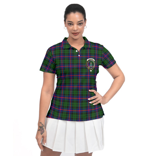 Clan Morrison Tartan Women Polo Shirt Crest And Plaid Basic Style