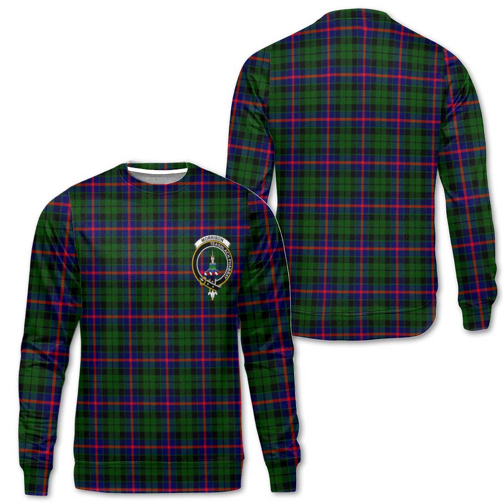 Clan Morrison Tartan Women Sweatshirt Crest And Plaid Basic Style