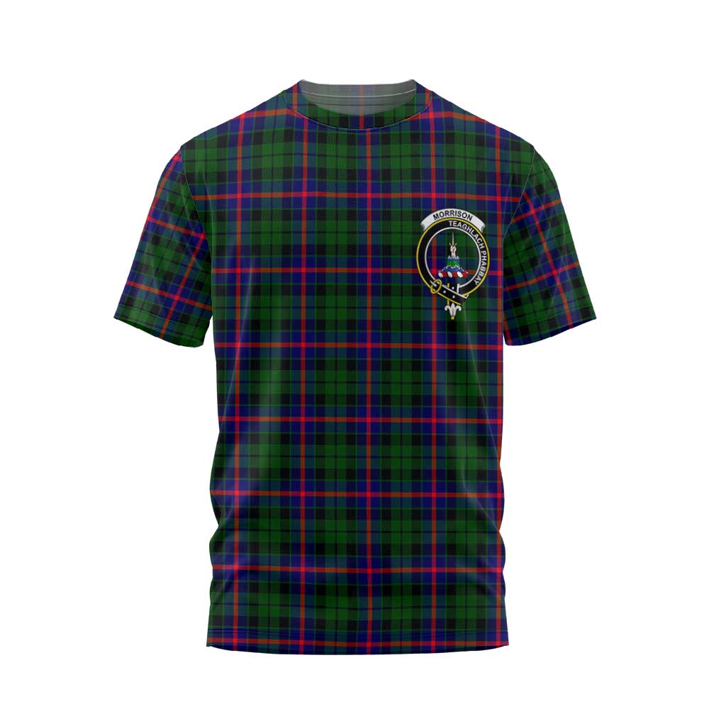 Clan Morrison Tartan Women T Shirt Crest And Plaid Basic Style