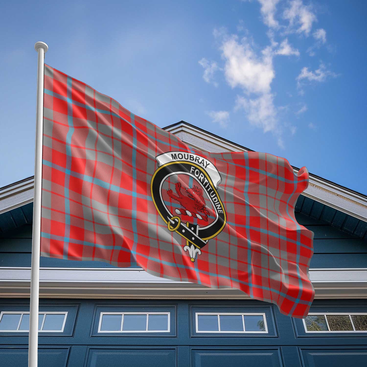 Clan Moubray Tartan Flag Crest And Plaid Basic Style