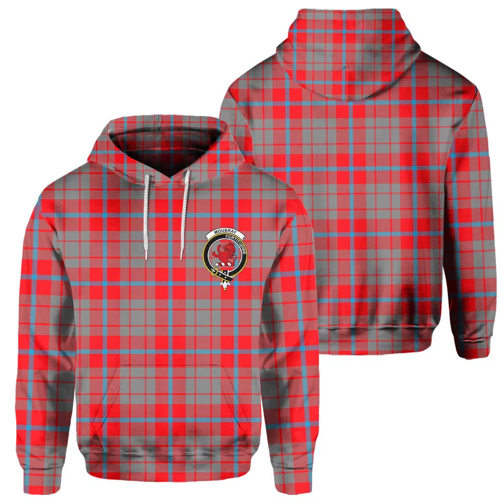 Clan Moubray Tartan Men Hoodie Crest And Plaid Basic Style