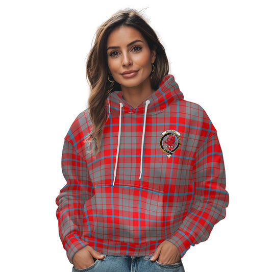 Clan Moubray Tartan Women Hoodie Crest And Plaid Basic Style