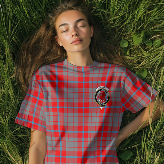 Clan Moubray Tartan Women T Shirt Crest And Plaid Basic Style