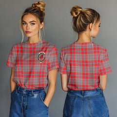 Clan Moubray Tartan Women T Shirt Crest And Plaid Basic Style