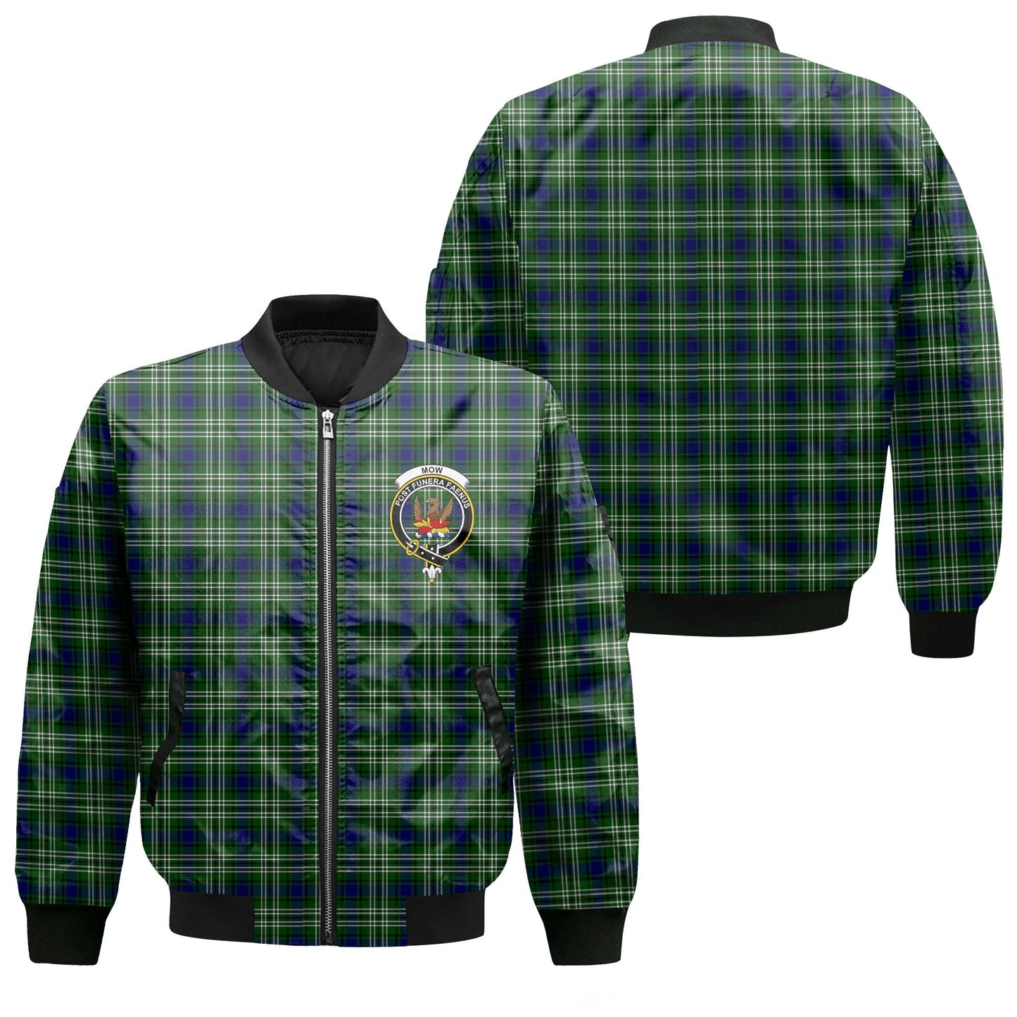 Clan Mow Tartan Men Bomber Jacket Crest And Plaid Basic Style