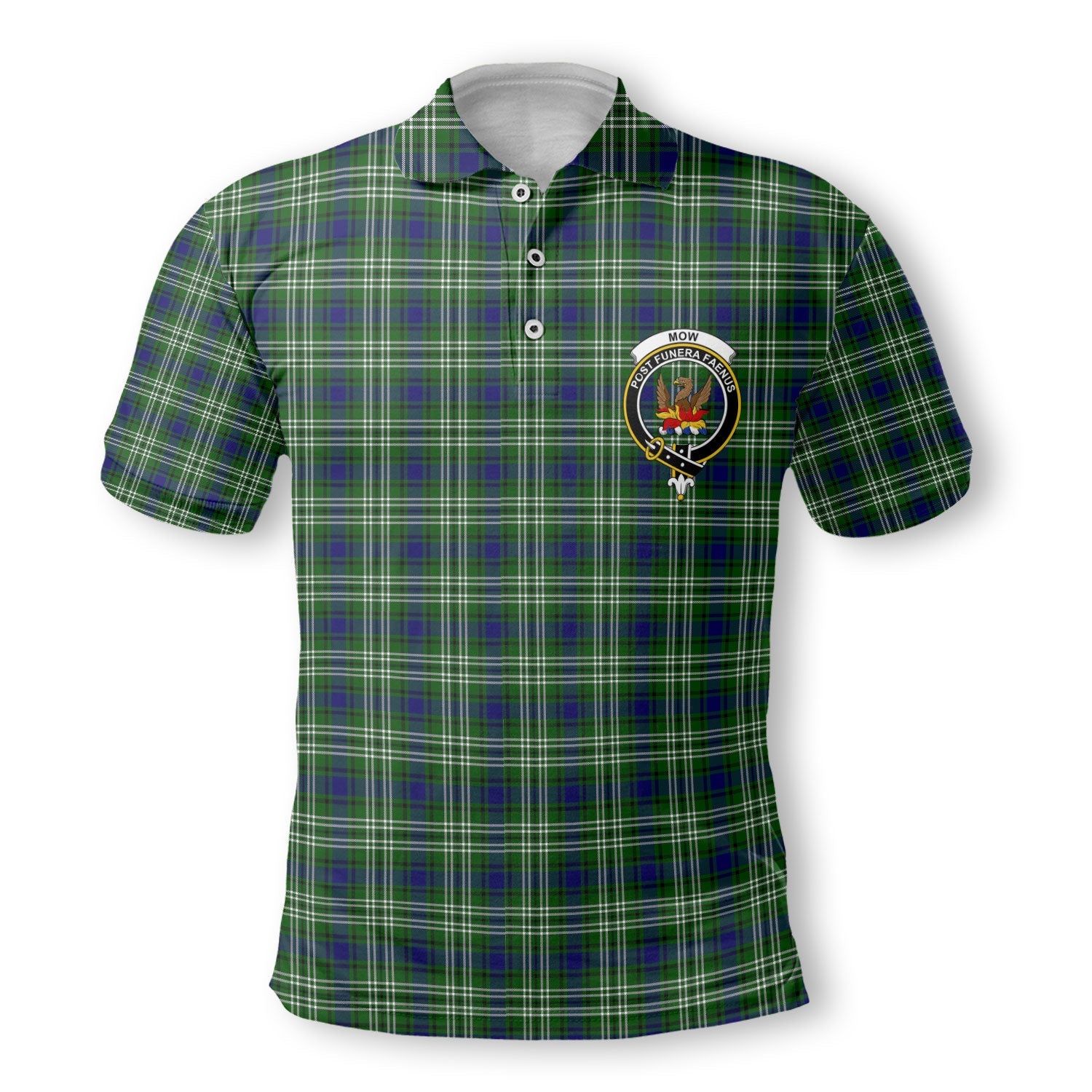 Clan Mow Tartan Men Polo Shirt Crest And Plaid Basic Style
