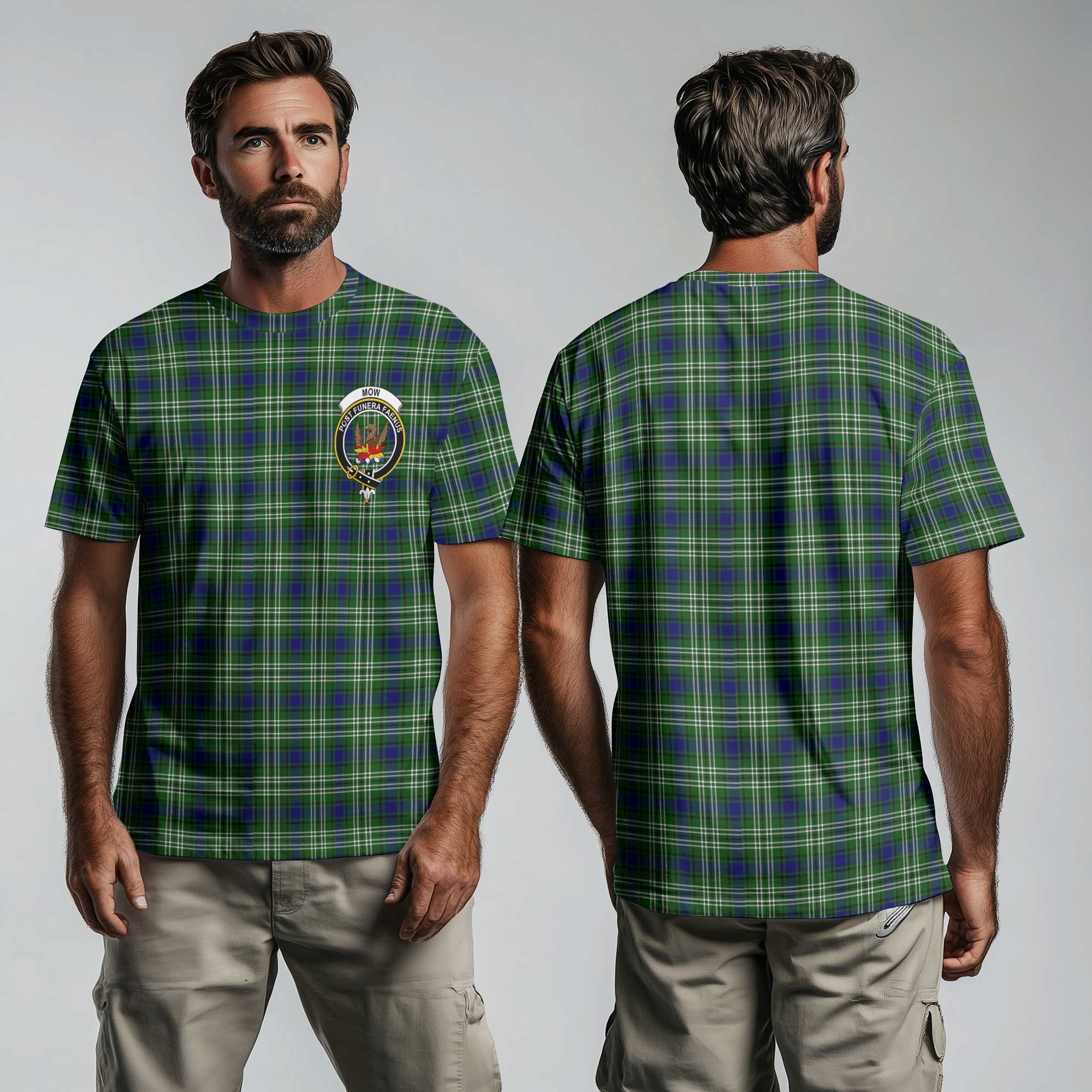Clan Mow Tartan Men T Shirt Crest And Plaid Basic Style