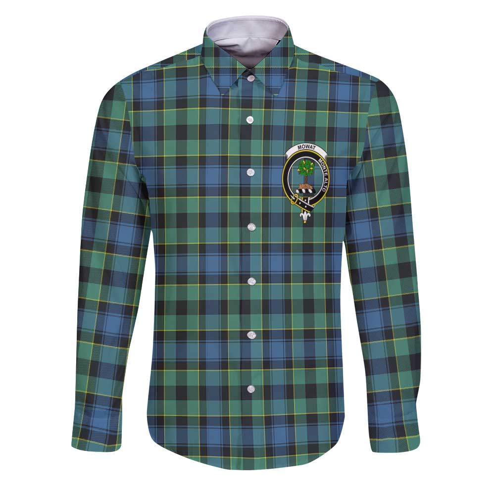 Clan Mowat Tartan Long Sleeve Button Shirt Crest And Plaid Basic Style