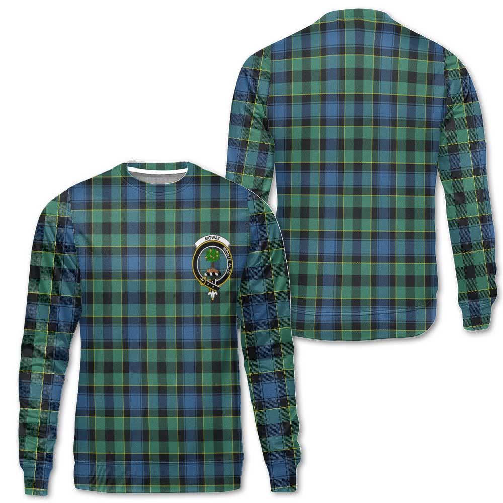 Clan Mowat Tartan Men Sweatshirt Crest And Plaid Basic Style