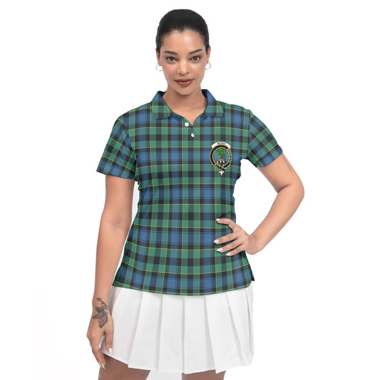 Clan Mowat Tartan Women Polo Shirt Crest And Plaid Basic Style