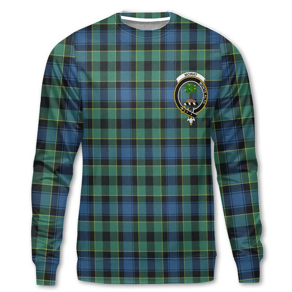 Clan Mowat Tartan Women Sweatshirt Crest And Plaid Basic Style