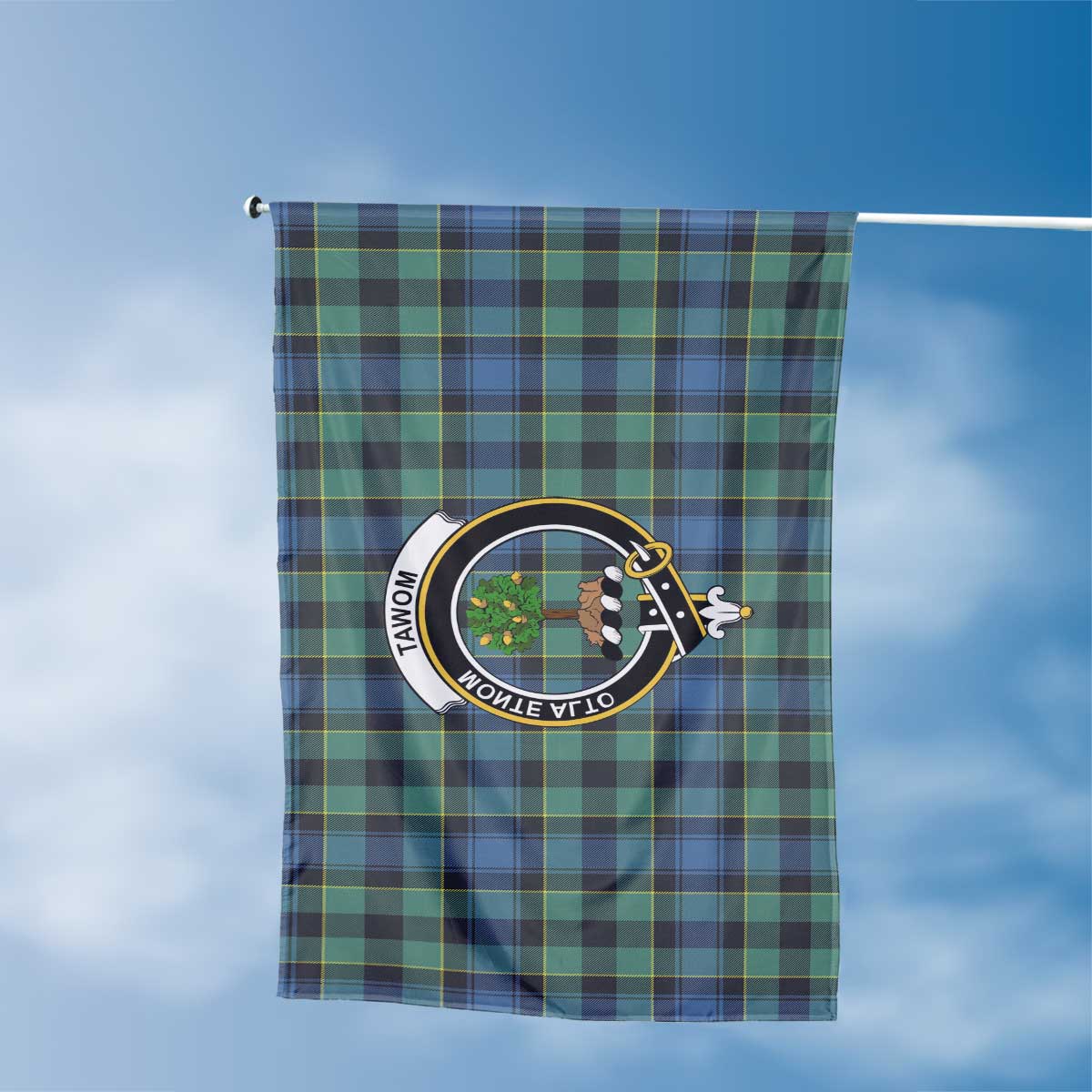 Clan Mowat Of Inglistoun Tartan Flag 1 Crest And Plaid Basic Style Tartan House Flag Crest And Plaid Basic Style