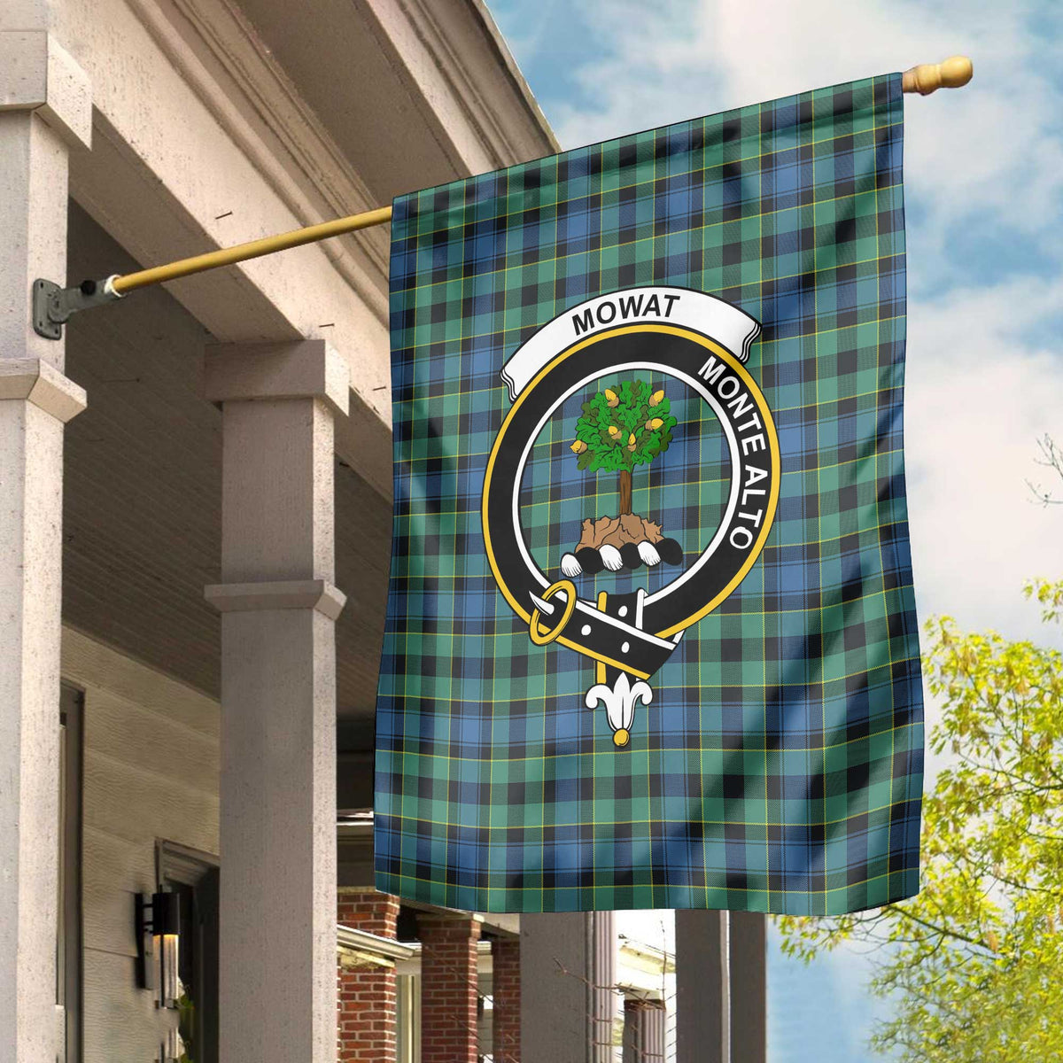 Clan Mowat Of Inglistoun Tartan Garden Flag Crest And Plaid Basic Style