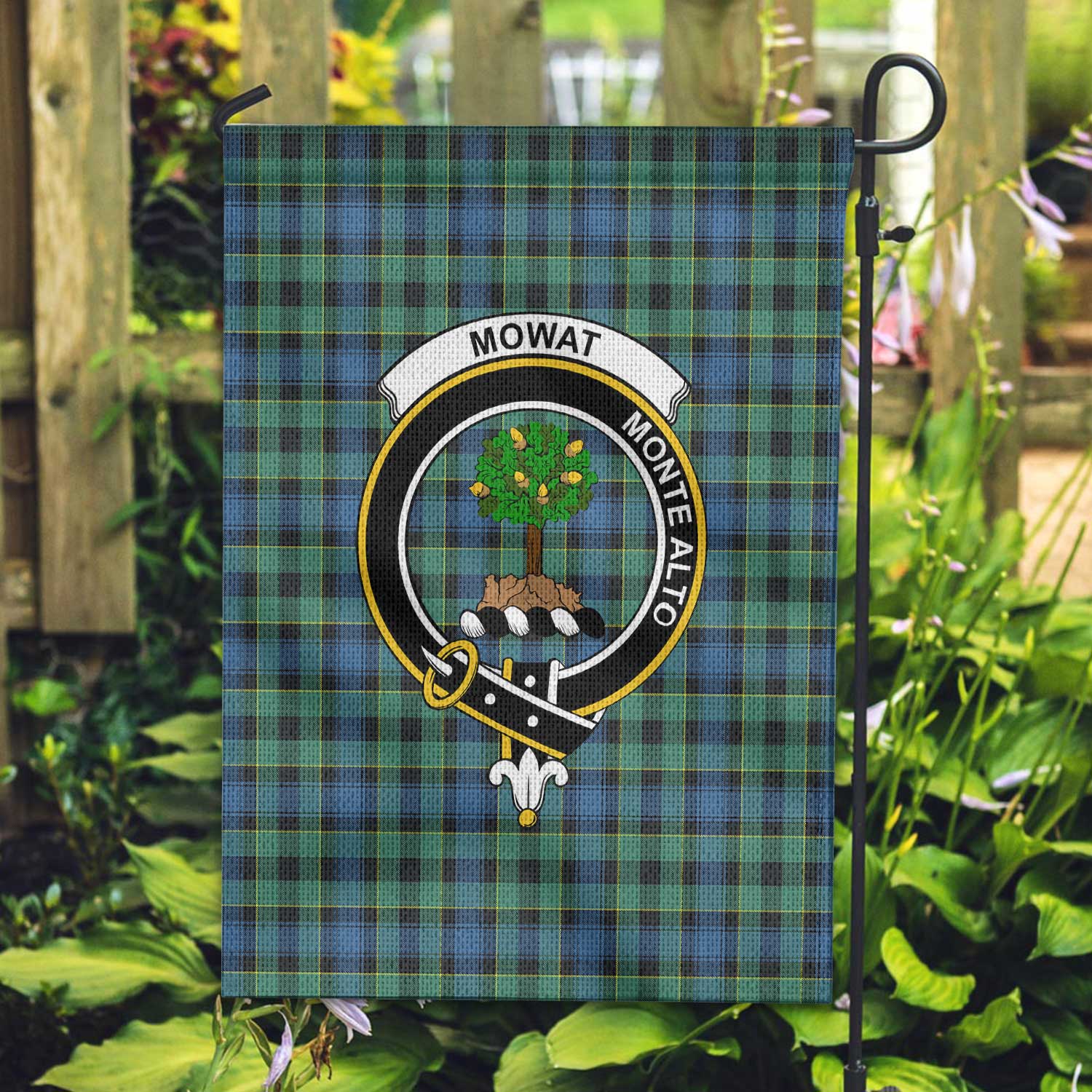 Clan Mowat Of Inglistoun Tartan Garden Flag Crest And Plaid Basic Style