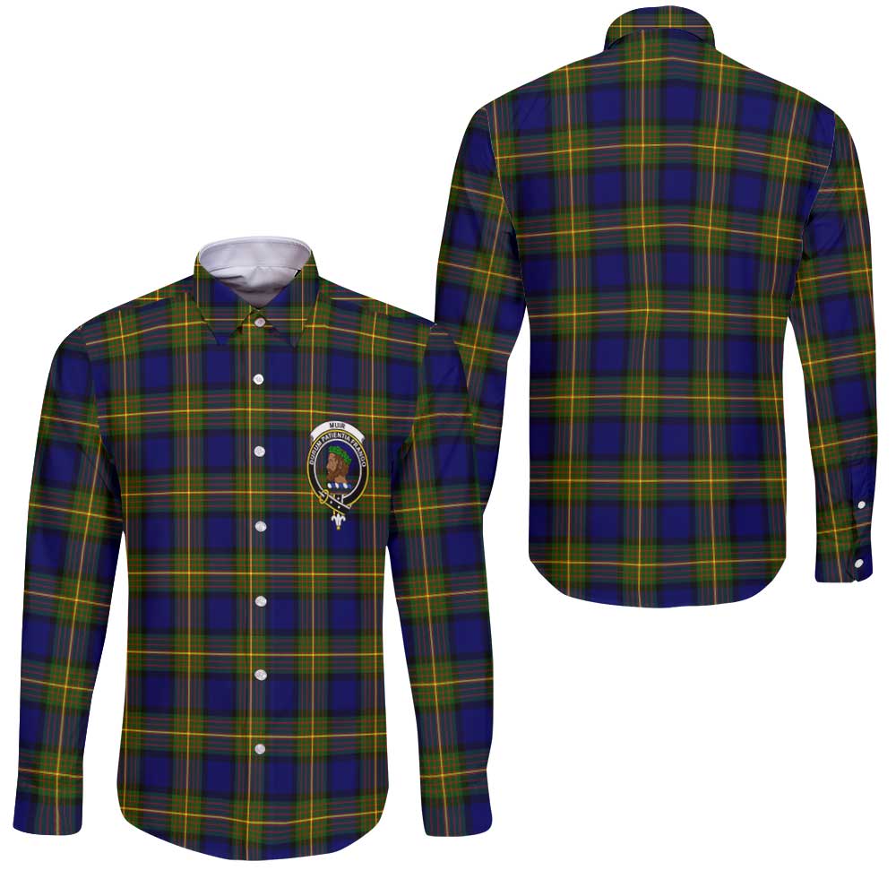 Clan Muir Tartan Long Sleeve Button Shirt Crest And Plaid Basic Style