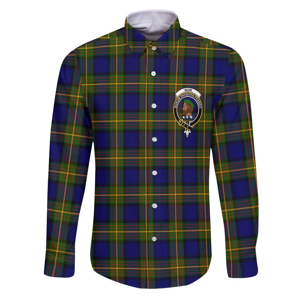 Clan Muir Tartan Long Sleeve Button Shirt Crest And Plaid Basic Style