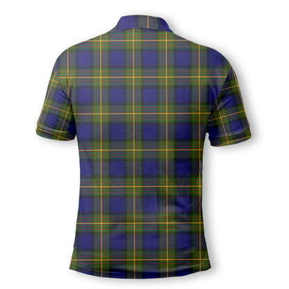 Clan Muir Tartan Men Polo Shirt Crest And Plaid Basic Style